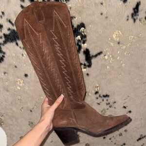 ANTONIO MELANI Brown Suede Heeled Boots